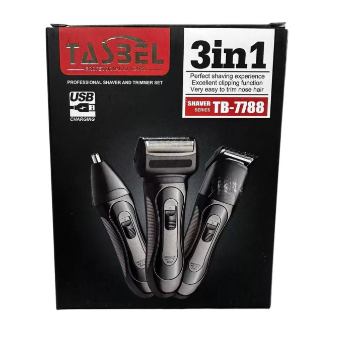 Kit Maquina De Afeitar 3 En 1 (Negro)