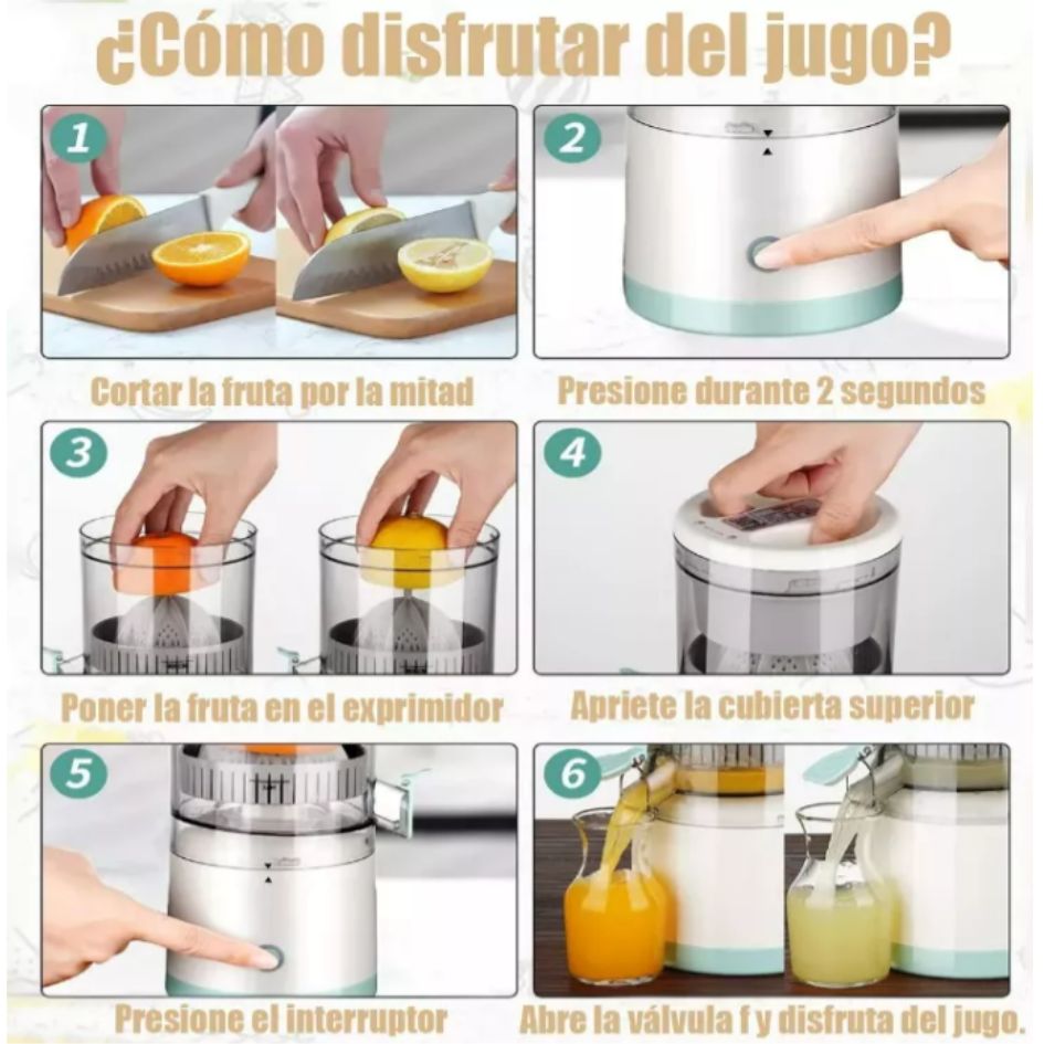 OznerJuice Extractor de Jugos Mega Rápido y Recargable