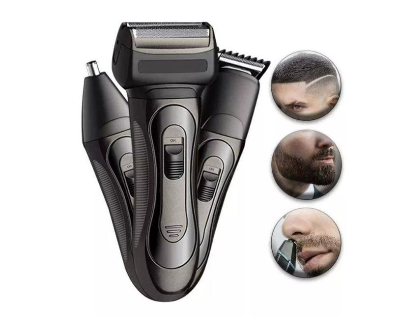 Kit Maquina De Afeitar 3 En 1 (Negro)