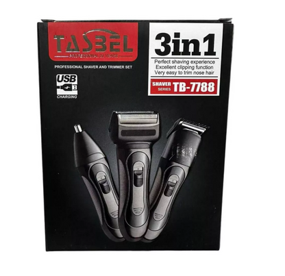 Kit Maquina De Afeitar 3 En 1 (Negro)